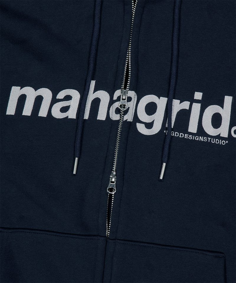 BASIC LOGO ZIP-UP HOODIE_NAVY