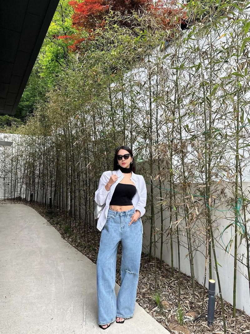 DESTROYED WIDE DENIM PANTS code 21006