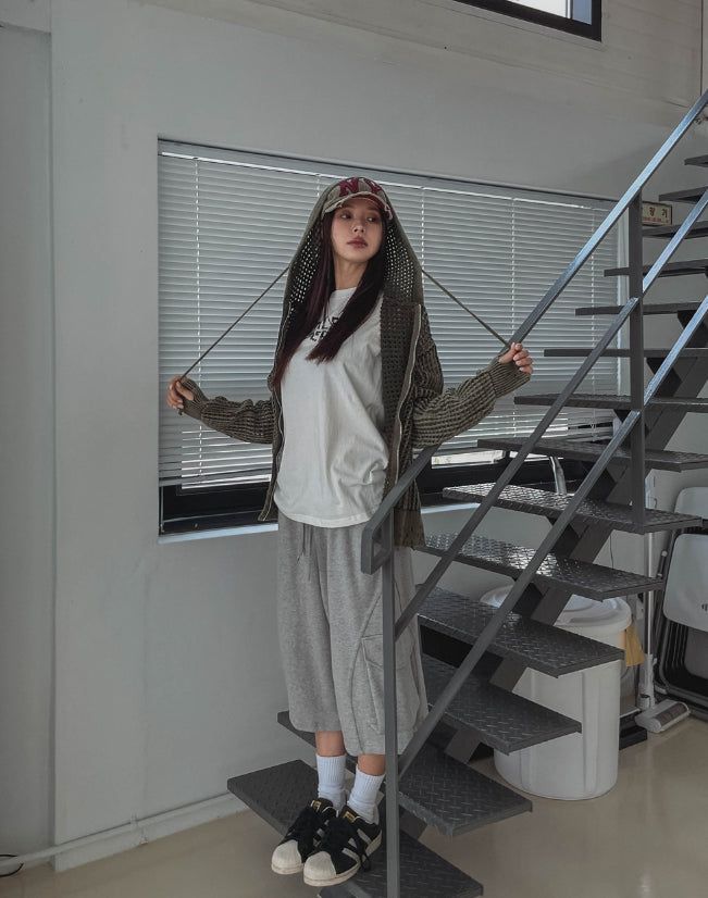 Side Round Pile Bermuda Pants