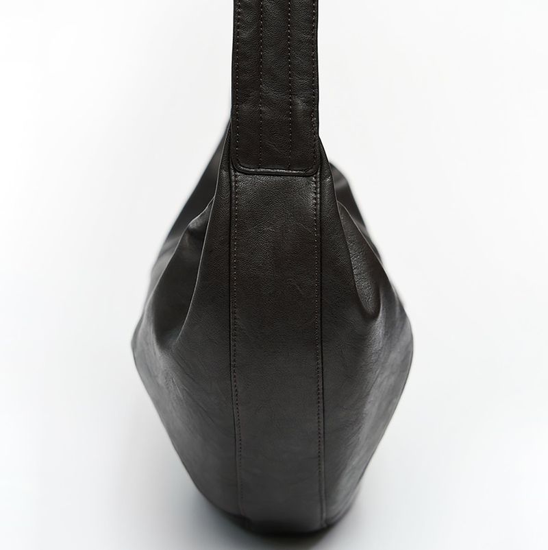 Split Half Moon Messenger Bag_Dark brown