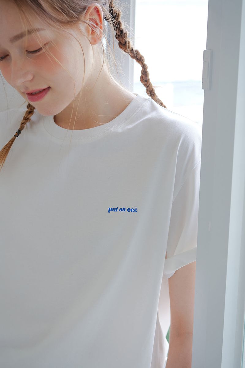 ROUND LOGO OVERSIZED T-SHIRTS_2COLORS