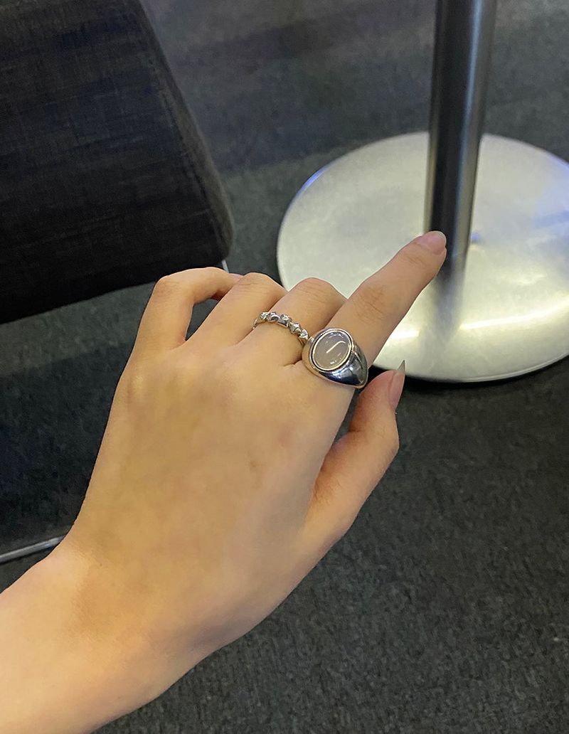 Gray onyx open ring