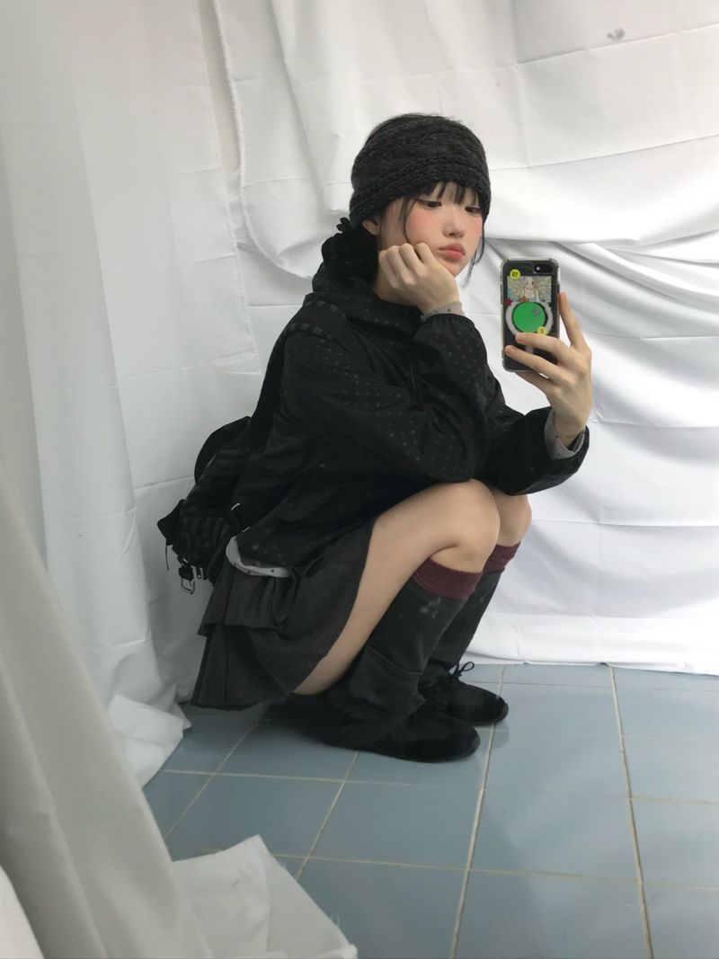 double frill pleated skirt