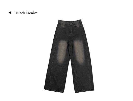 Dero Cut Washing Denim Wide Pants