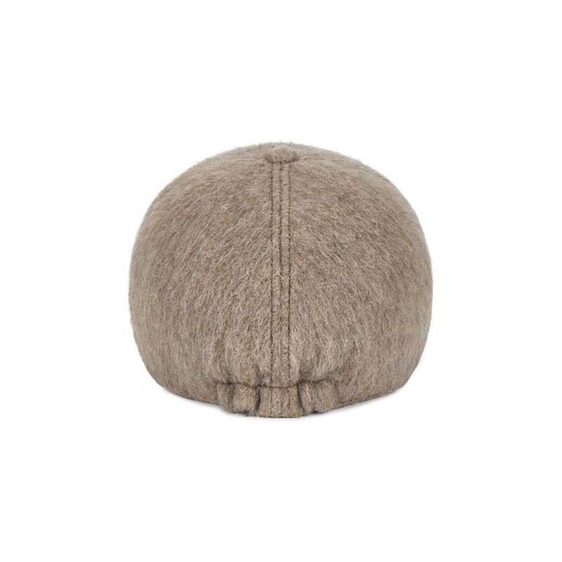 VA Curved Circle Logo Newsboy Cap / Light Mocha