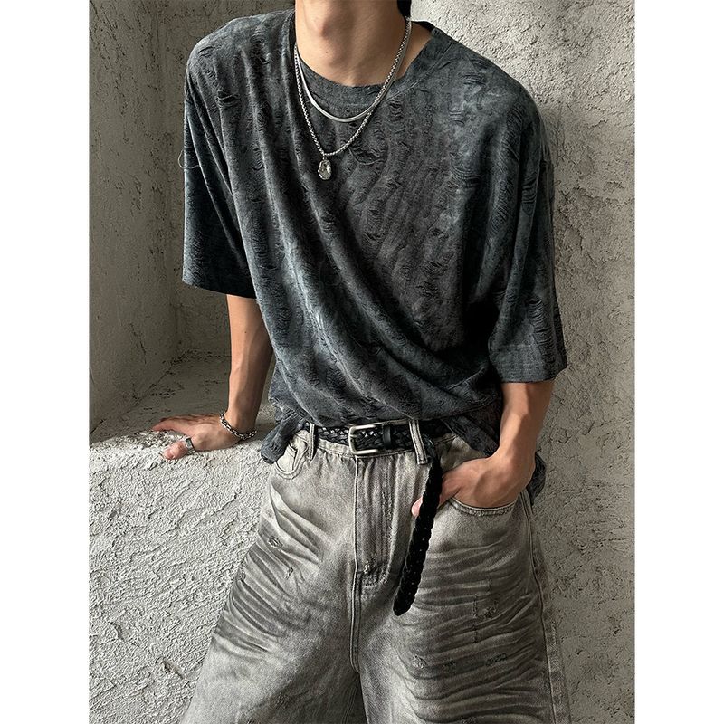 LAURANT（ロラン）の「[S/S] タイダイダメージハーフスリーブ (2color)（トップス）」