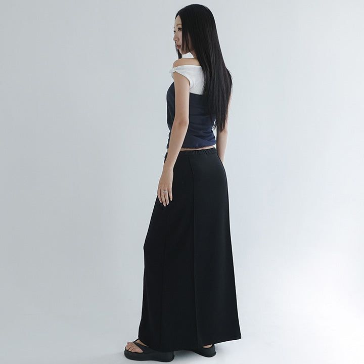 [Retian] String Slit Flare Long Skirt - 3 colors