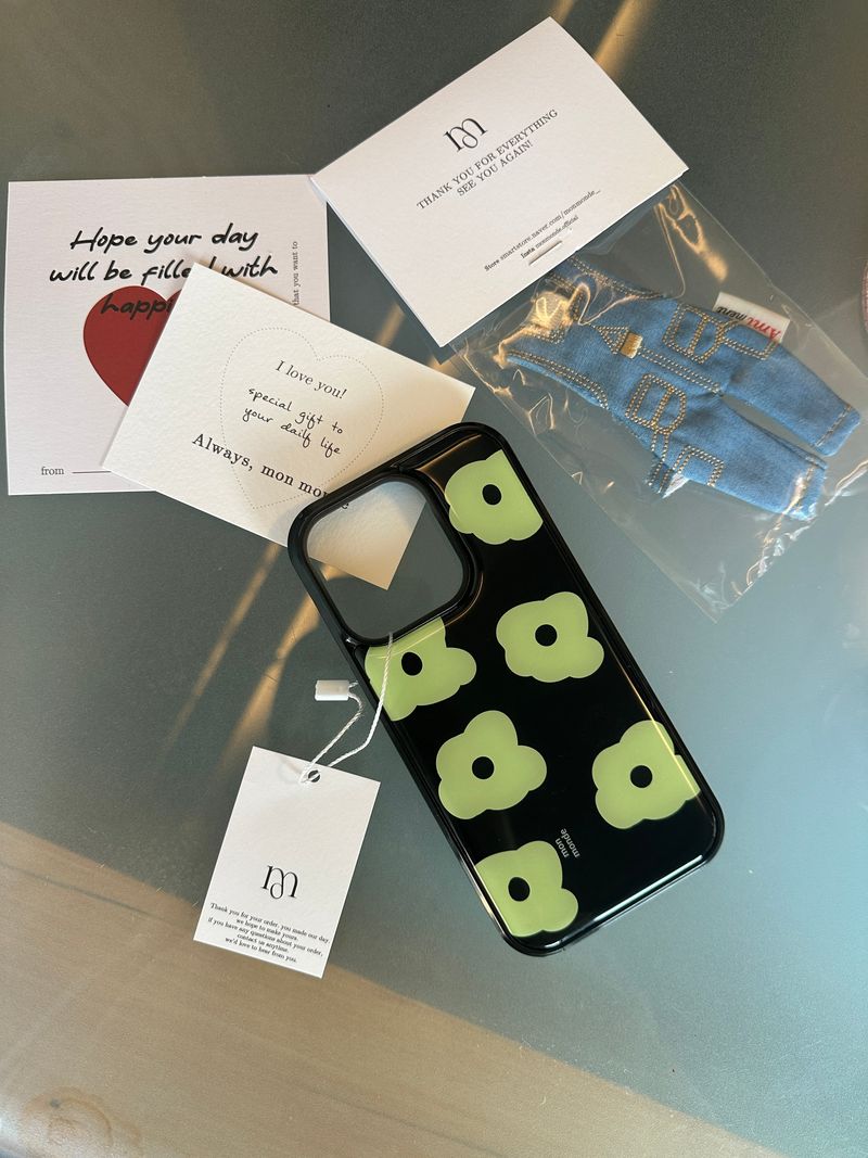 green flower phone case 