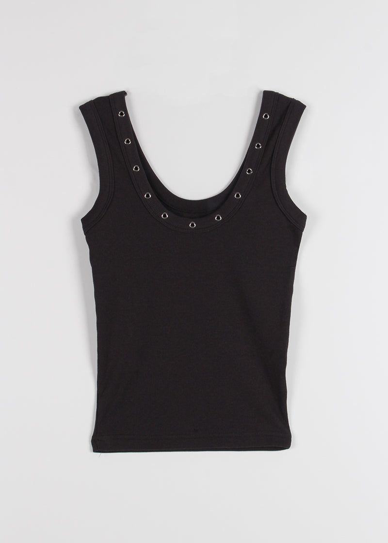 EYELET RIB SLEEVELESS