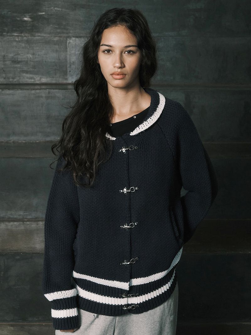 LATCH COWICHAN CARDIGAN (NAVY)