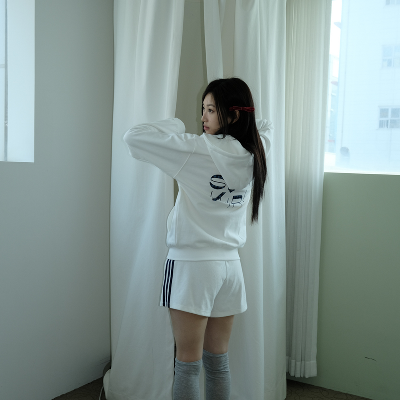 KIRIGIRL HOODIE ZIP UP _WHITE