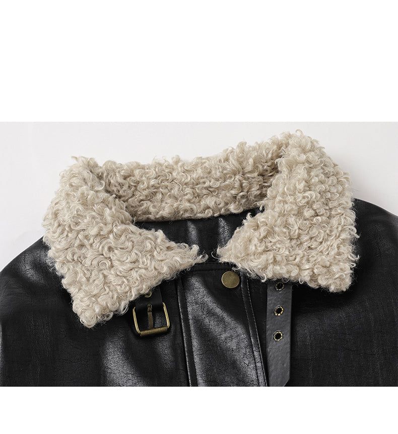 City Boy Fur Collar Jacket 233317080