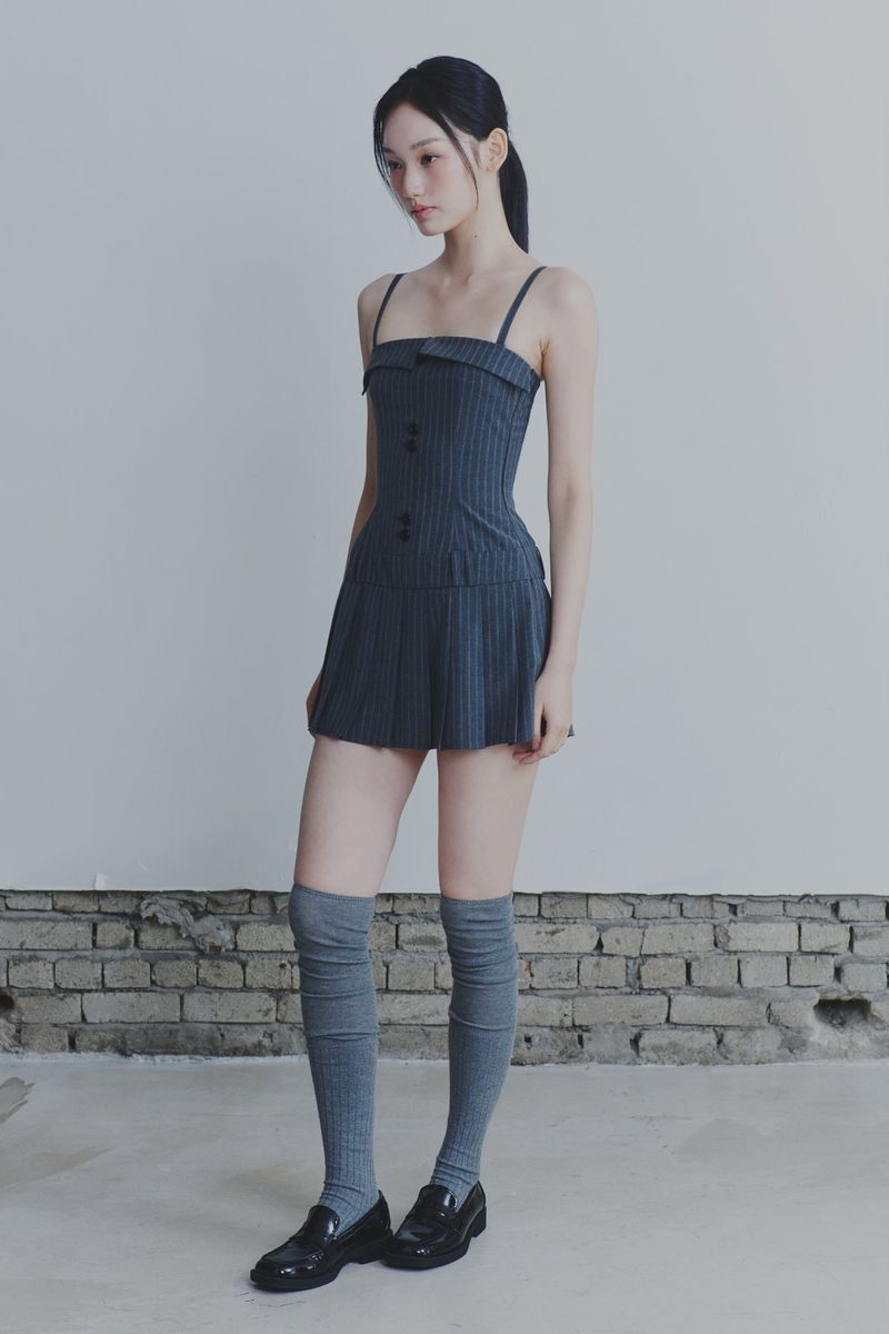 HEART TOP DRESS grey