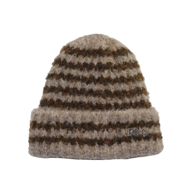 FLUFFY STRIPE BEANIE (2 COLORS)