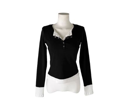 Eson Toto Button Layered T-shirt