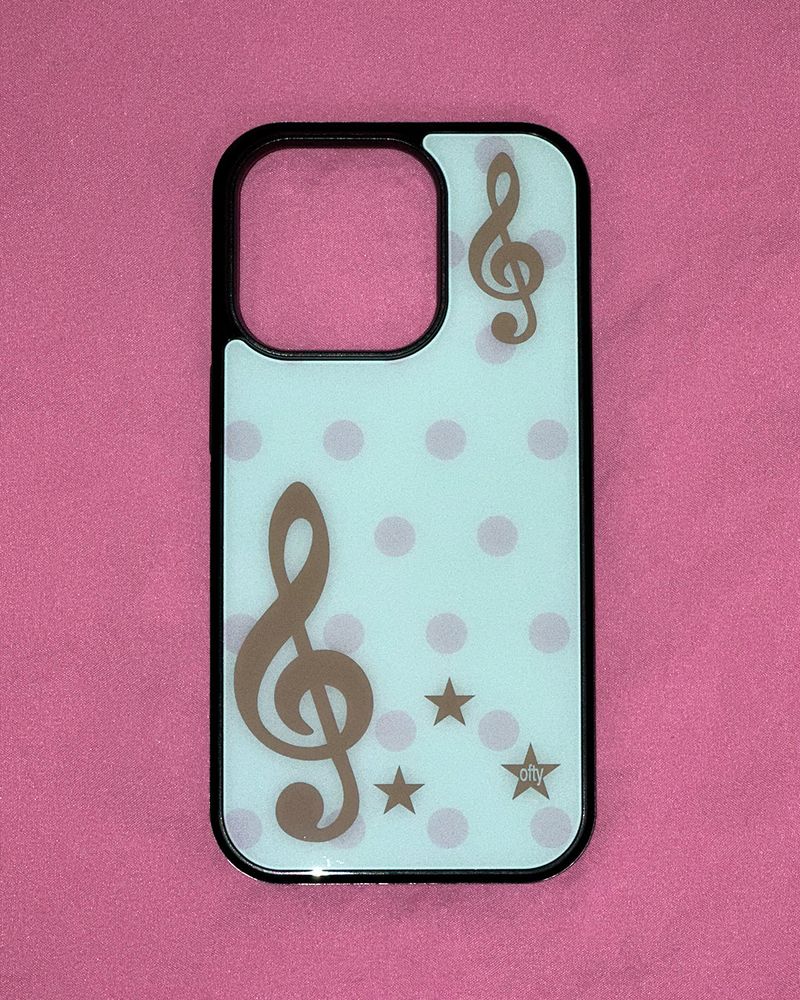 ofty lamp（オフティランプ）の「[made] Dot treble clef light mint phone case(glass bumper)（Smartphone Accessories）」