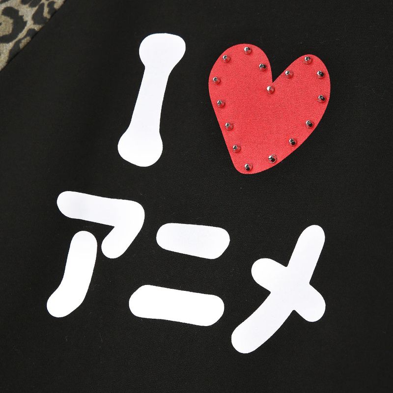 I LOVE ANIME Raglan Sweatshirt - LEOPARD