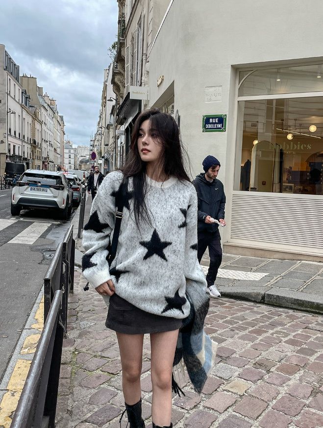 Star loose fit brush knit