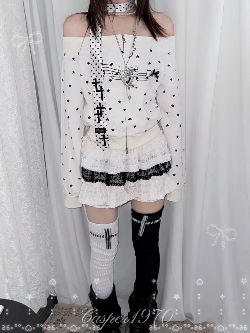 Star Zipper Sweatshirt