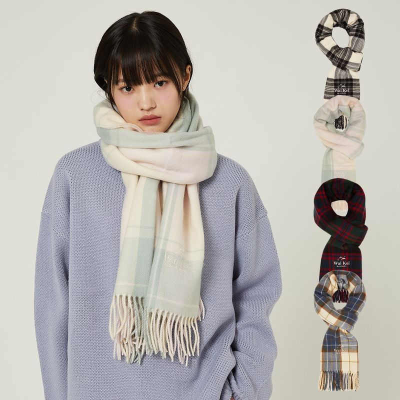 WaiKei(ワイケイ)の「Logo embroidery check muffler(Fashion Accessories)」