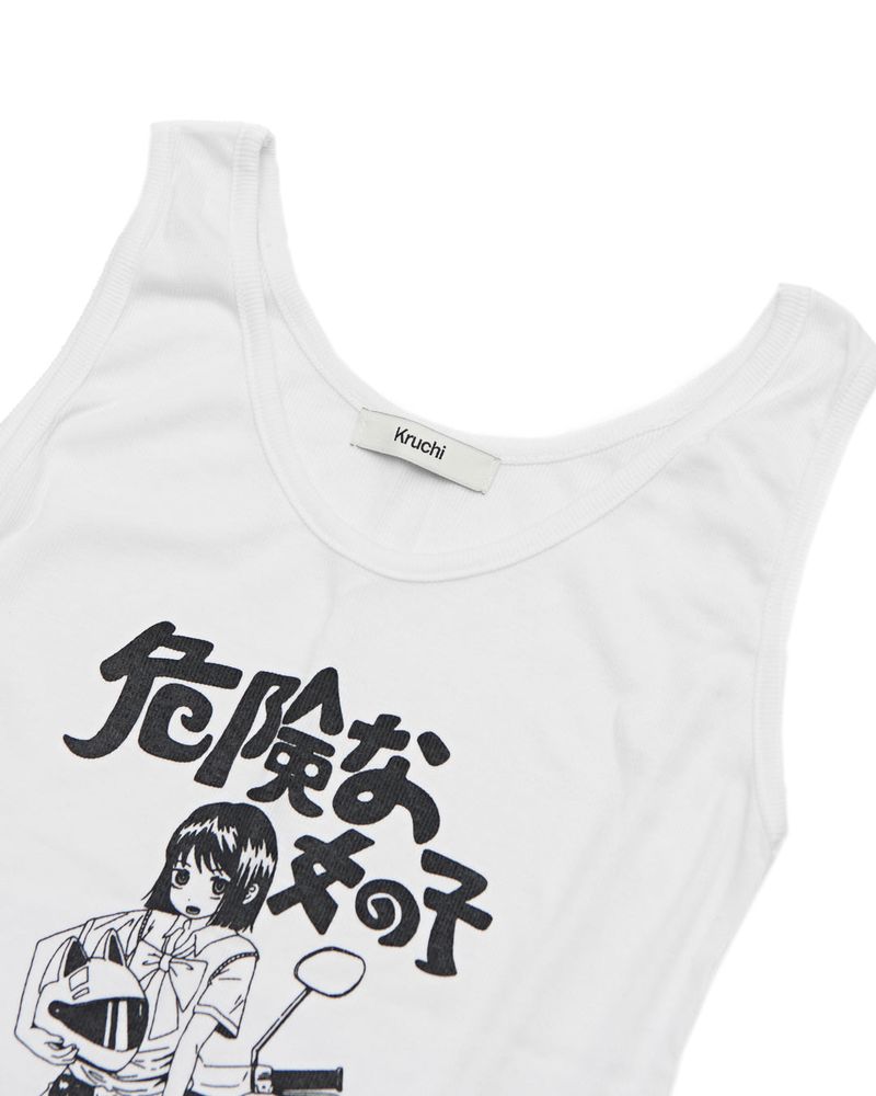 A MOTORCYCLE GIRL Sleeveless (WHITE)