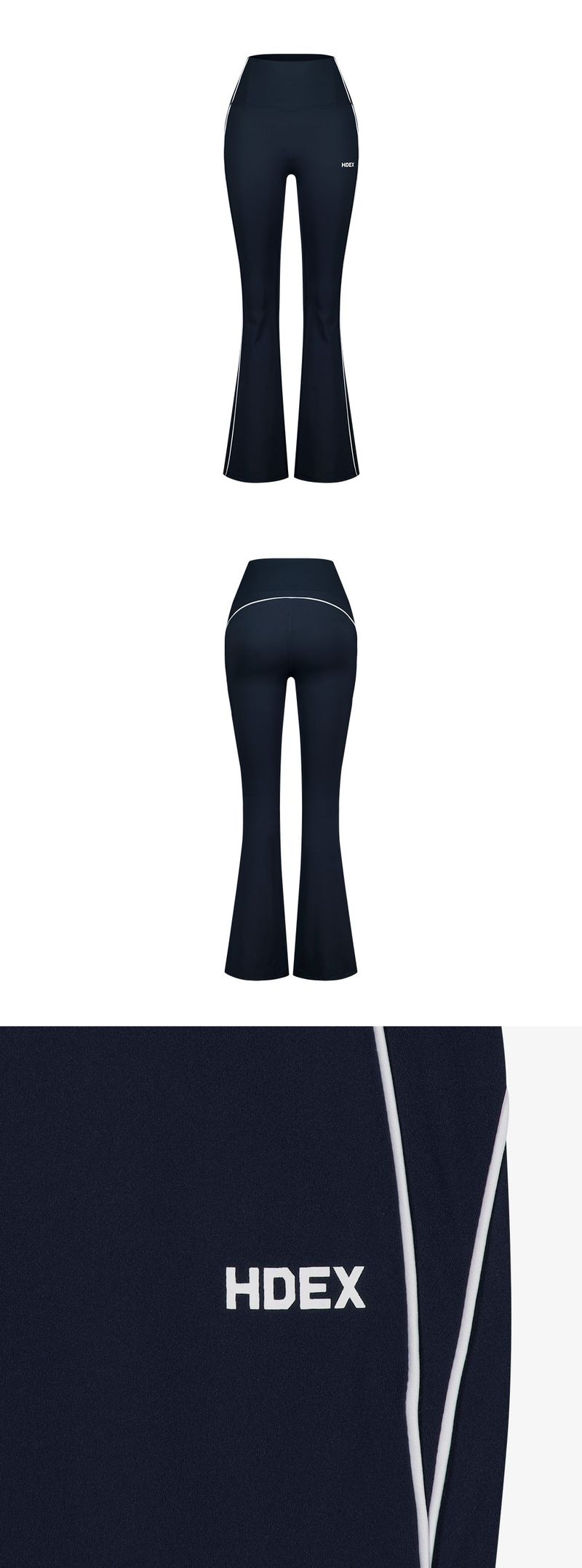 Womens Support Piping Bootcut Leggings Navy