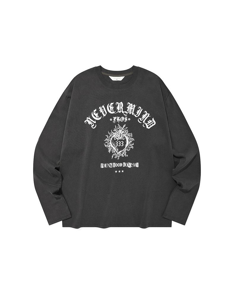 PHOS333（ポス333）の「Hazzard001 Young Heart long sleeved/Charcoal（Tops）」