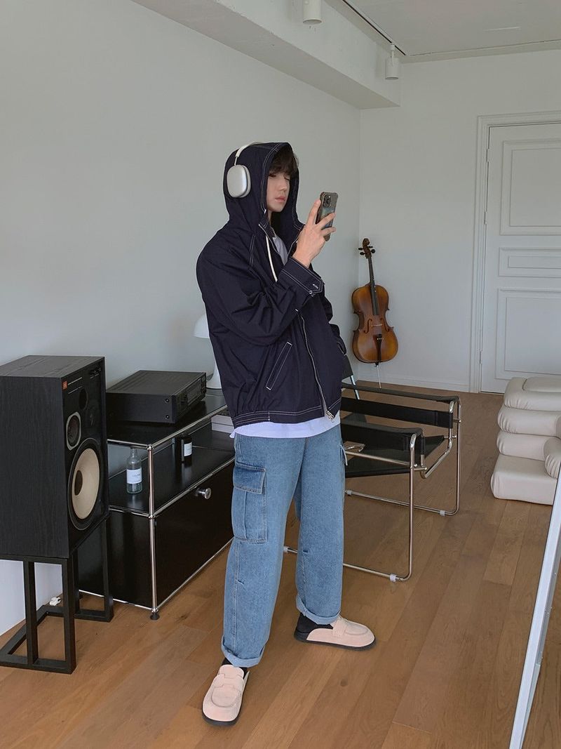 ASCLO Washed Denim Cargo Pants