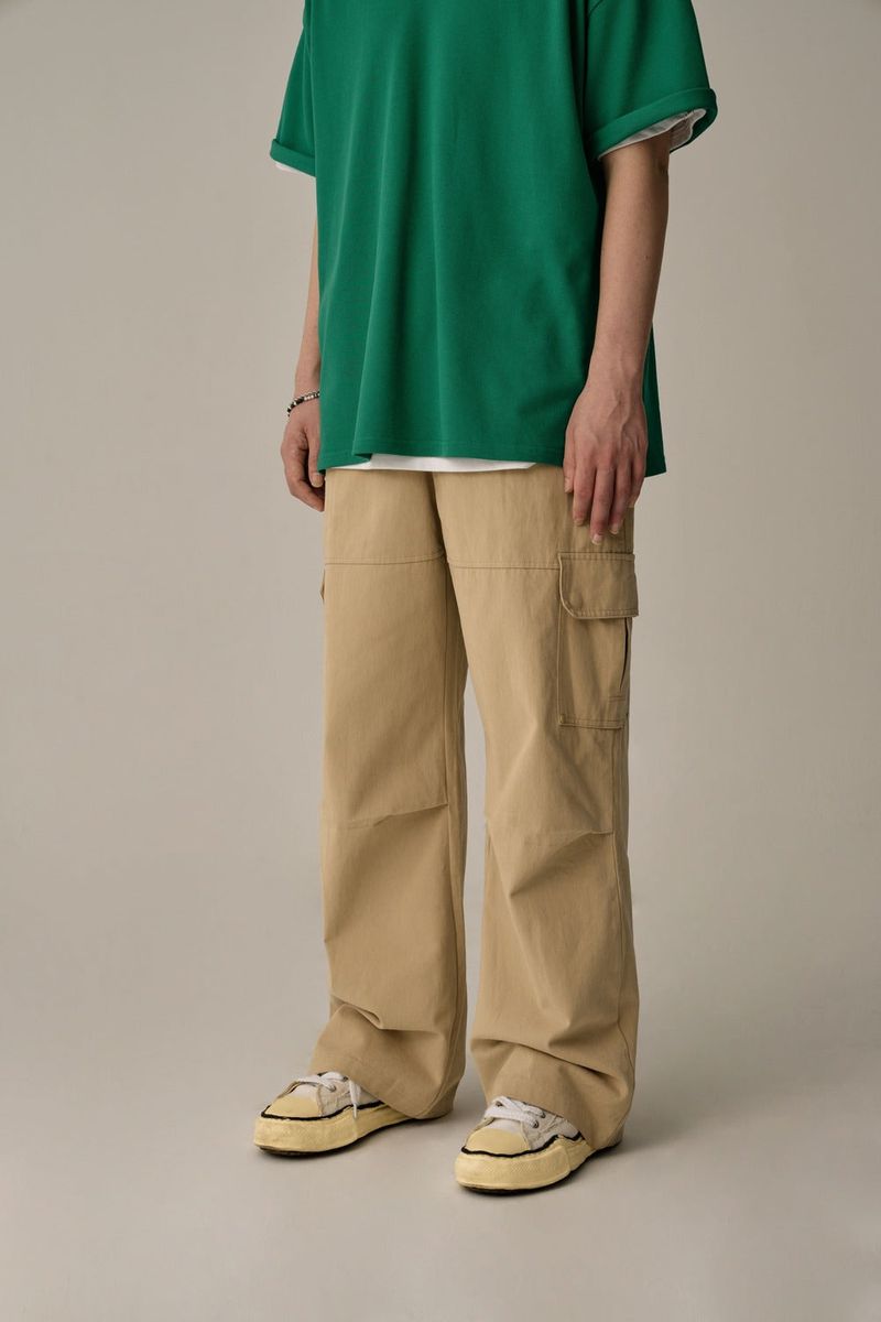 SUEDE COTTON CARGO PHANTS (BEIGE)