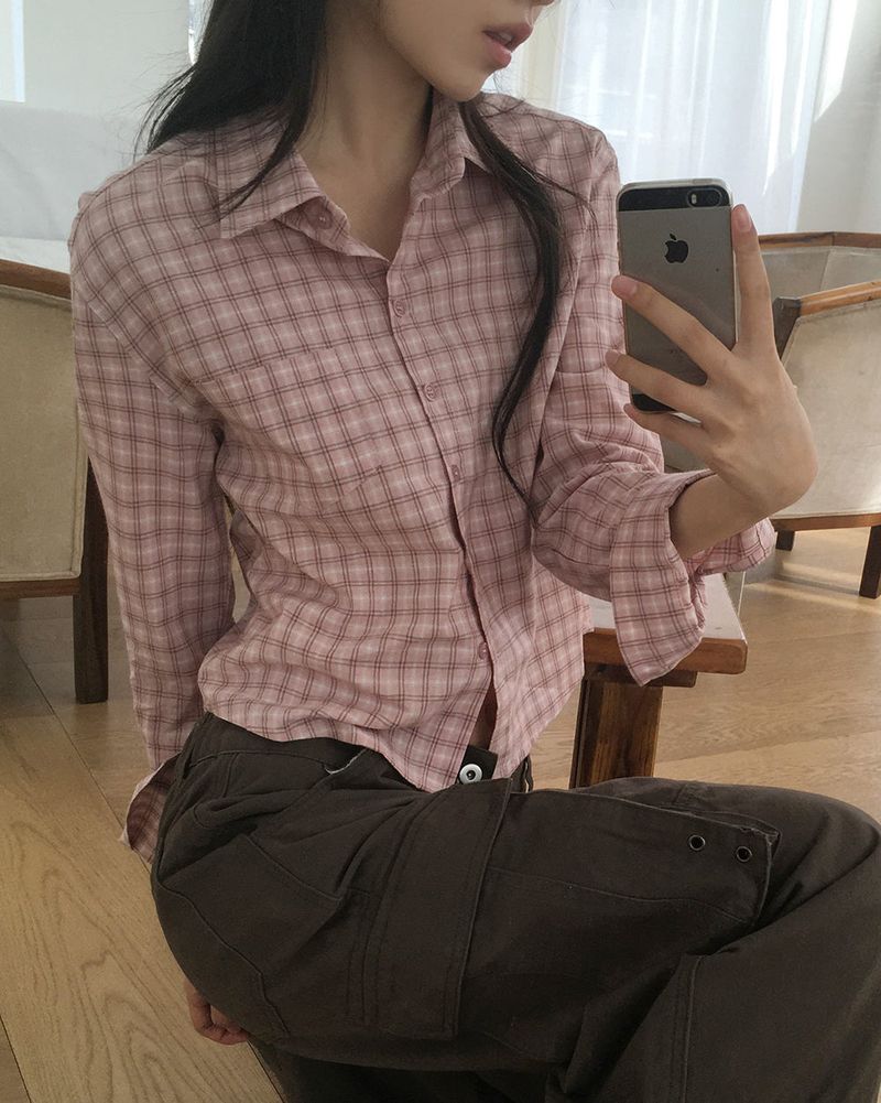 WONDER WONDER(ワンダーワンダー)の「Tev Slim Fit Checkered Shirt(Tops)」