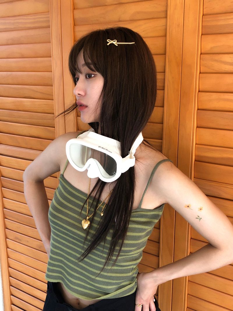 Simi ribbon hair pin (Gold / Select side)