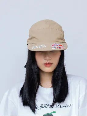 "See You in Paris"5-Panel Cap (Light Khaki)