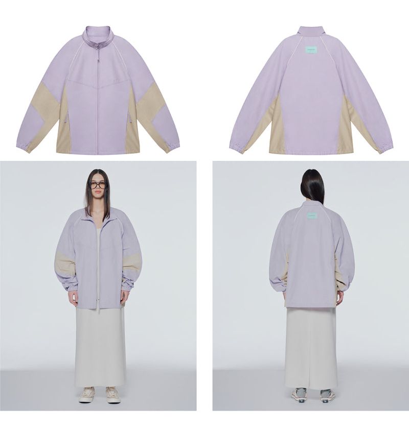 Colour-block anorak