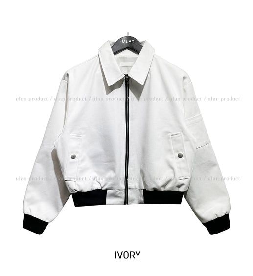 Lilo color matching crop cotton blouson