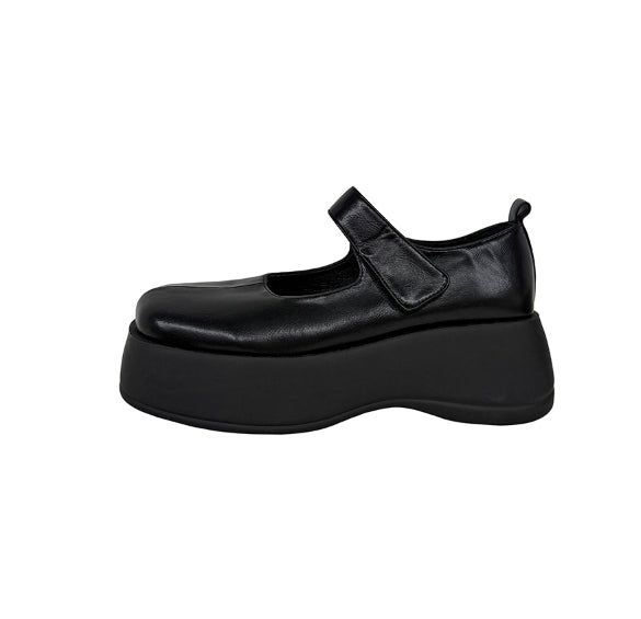 6cm Round Platform Sole Mary Jane Loafers