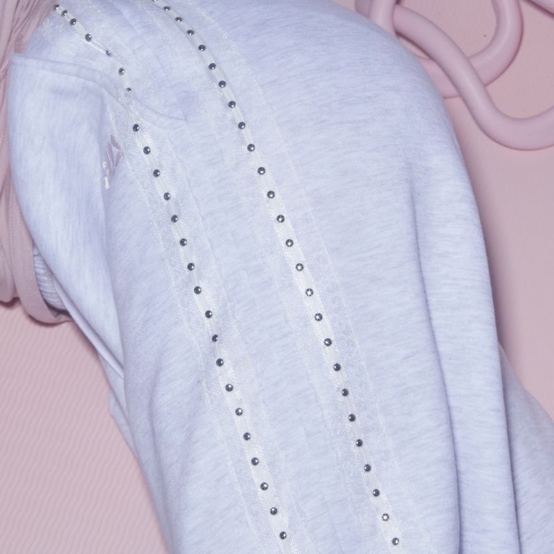 LACE STUD JOGGER PANTS - WHITE MELANGE