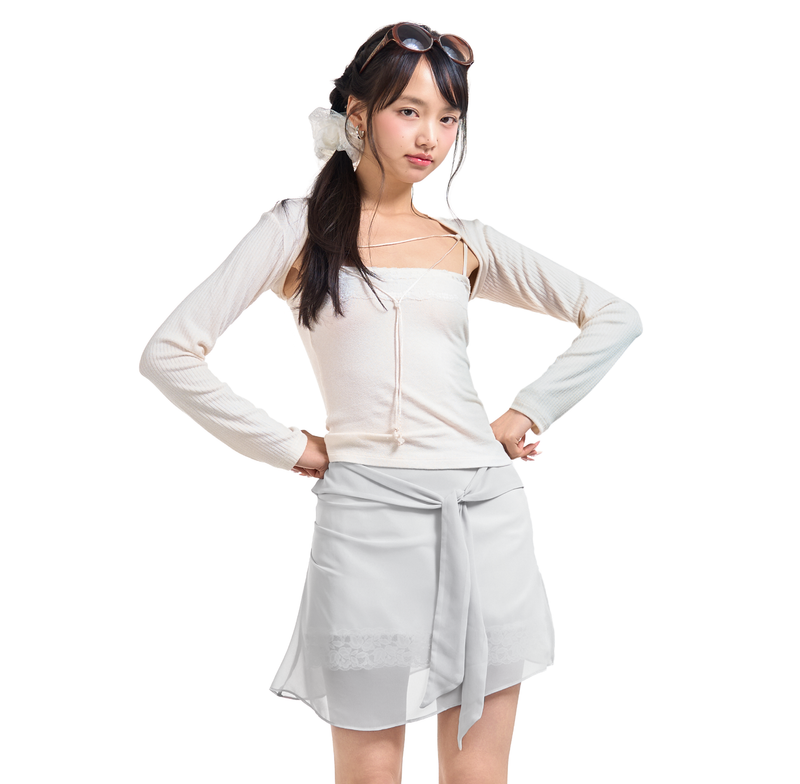 ROSY MIDI SKIRT [IVORY]
