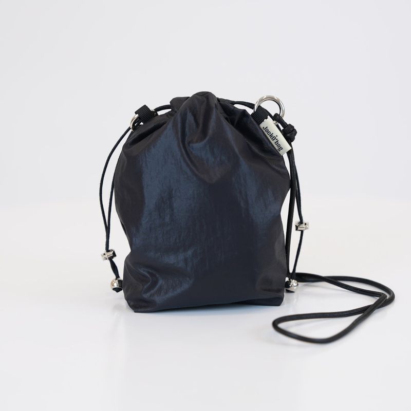 Glazed mini bag - BLACK / IVORY