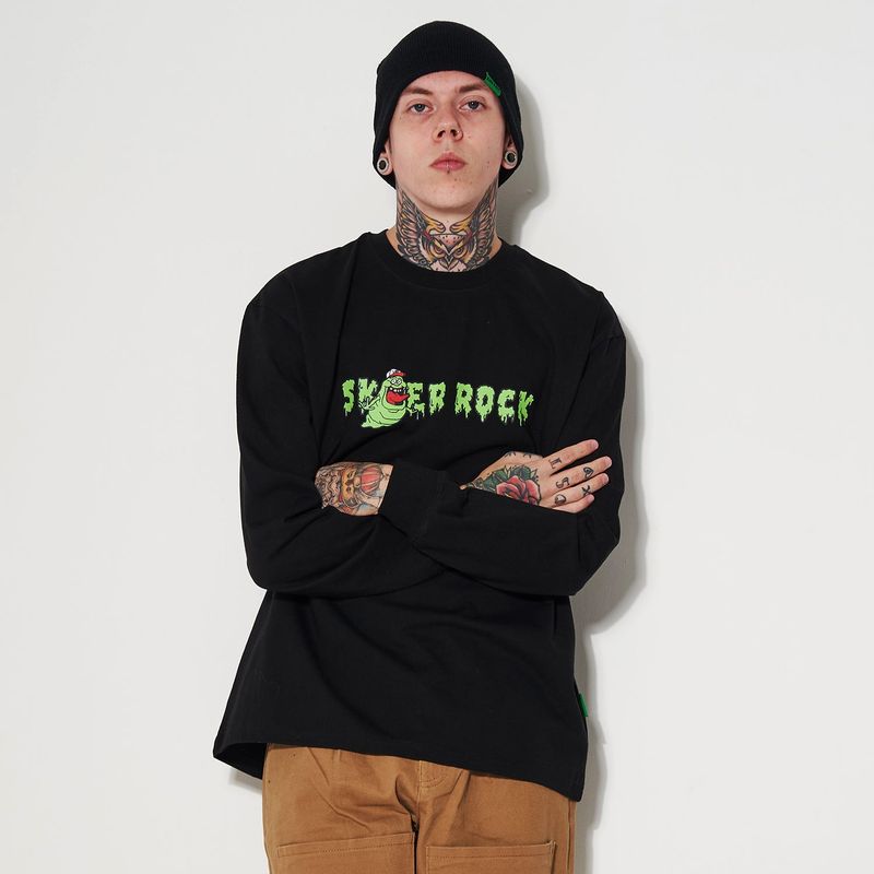 STICKY GHOST LONG SLEEVE T-SHIRT BLACK