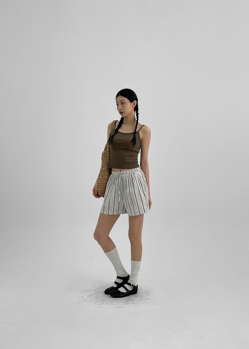 [MADE] Polyp Linen Stripe Banding Shorts