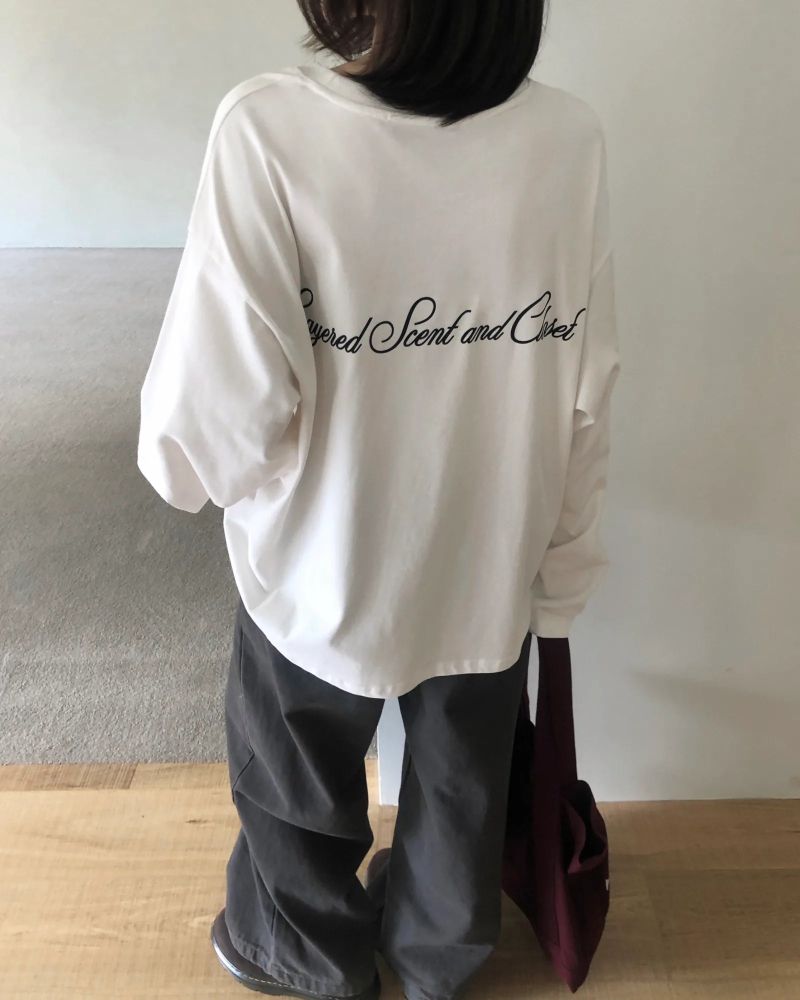 [ORIGINAL] Rosette Loose-Fit Lettering Long-Sleeve