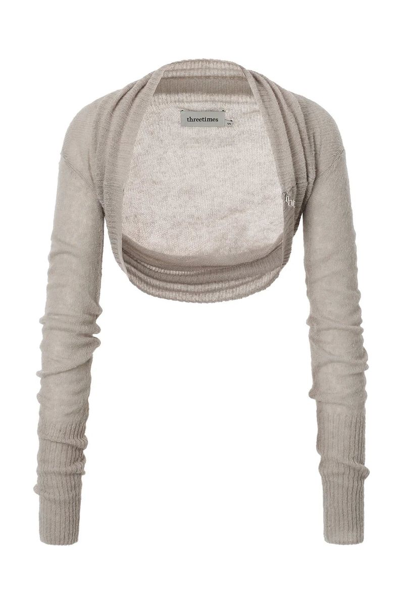 Angel shawl bolero - beige gray 