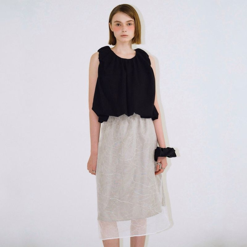 Crinkle Sheer Skirt - 2colors