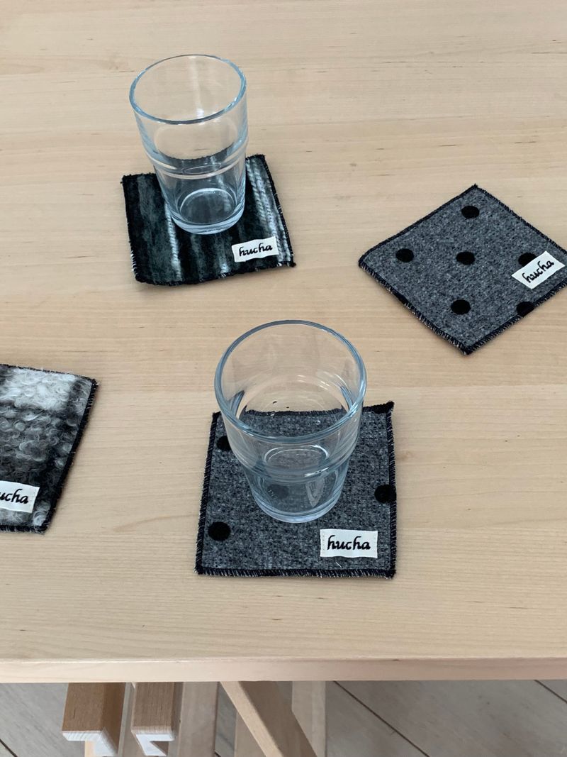(2+1) Dot, Check, Stripe Tea Coasters