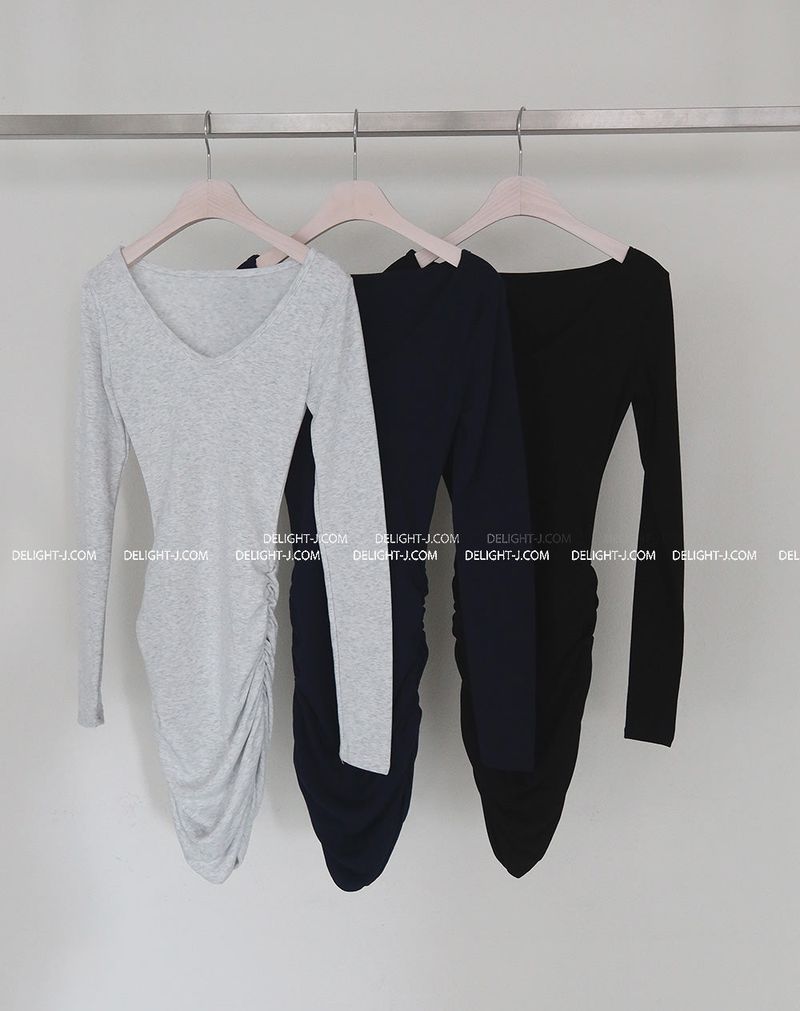 Pleasantly Thick Napping Shirring Mini Dress