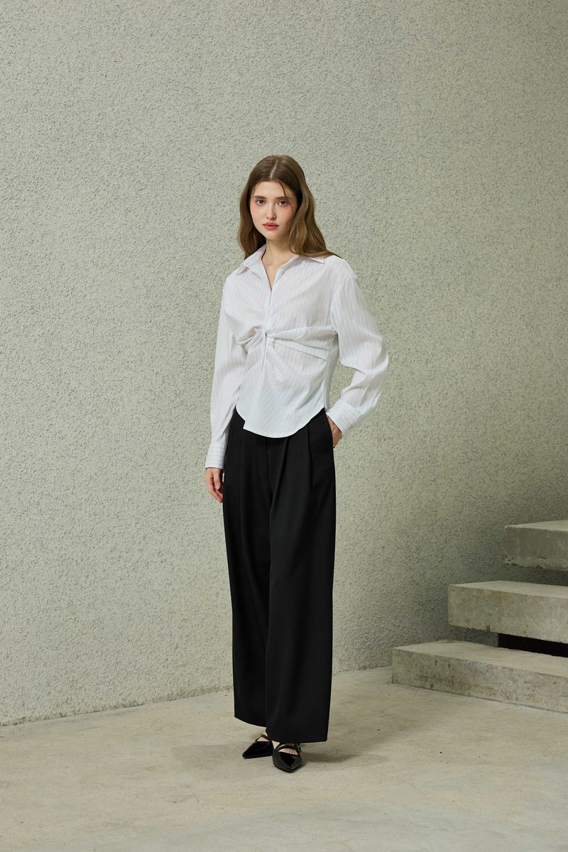 TOMO WIDE SLACKS / BLACK