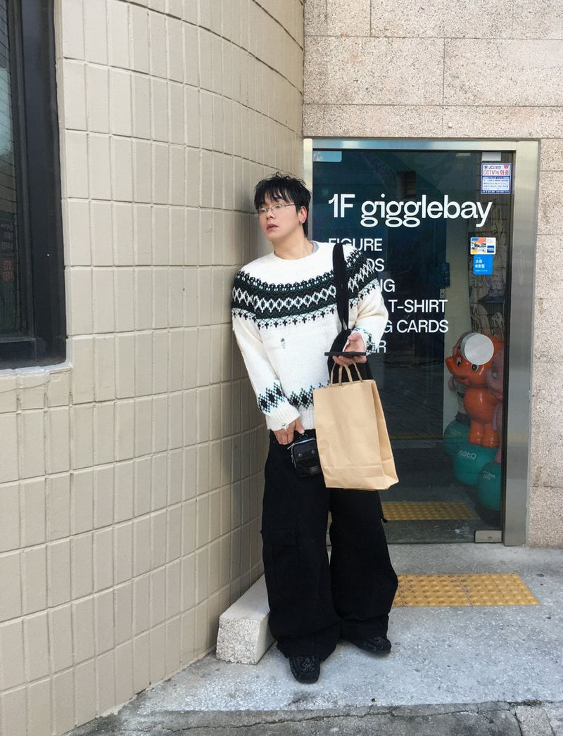 No.1522 damage D nordic KNIT (4color)