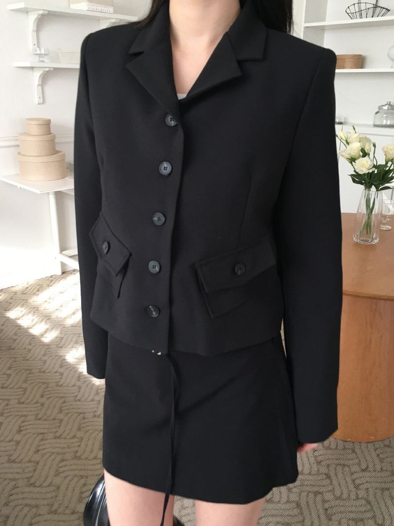 Urban button crop jacket
