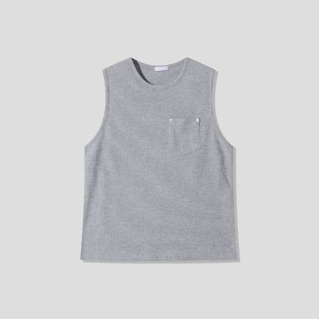 Rivet Pocket Ribbed Sleeveless