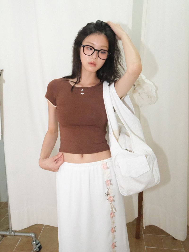 Kitten Crop Tee (Camel)